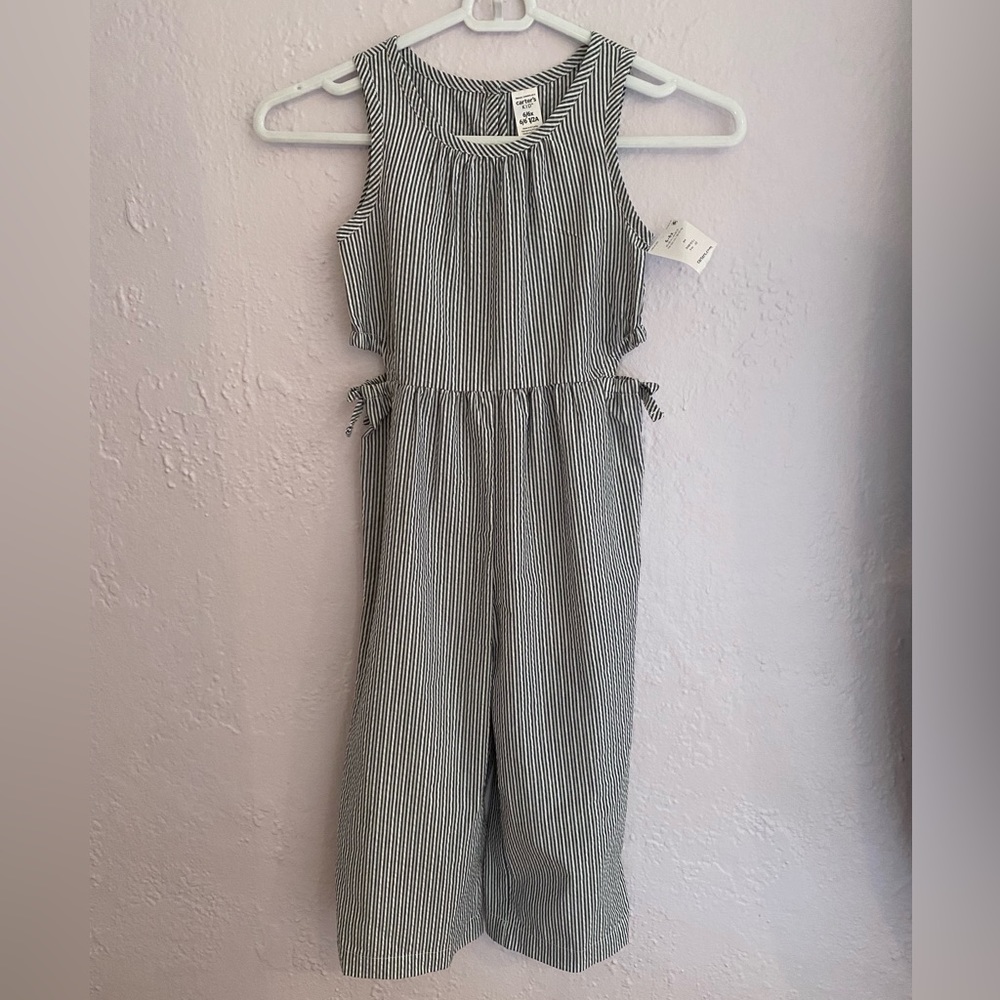 Carters Cutout Pinstripe Jumpsuit Romper